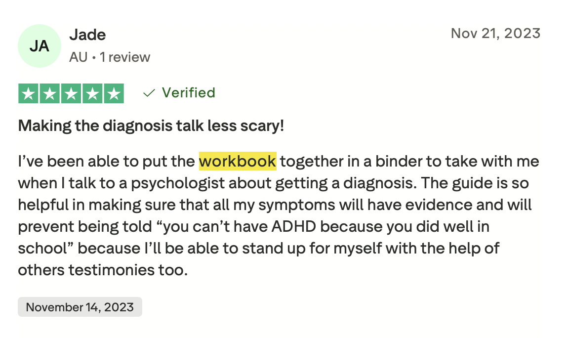 Reader testimonial
