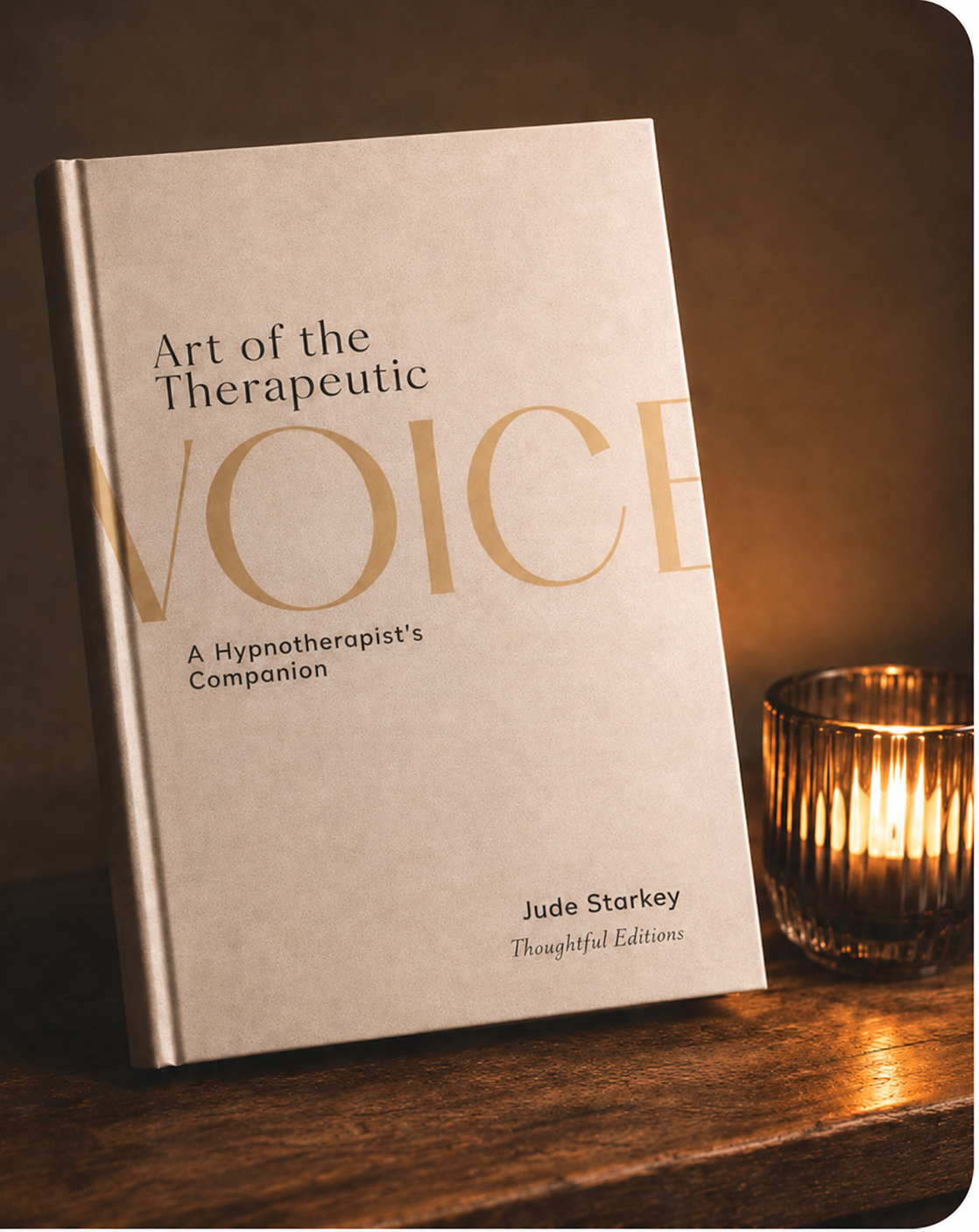 Art of the Therapeutic Voice book beside a candle