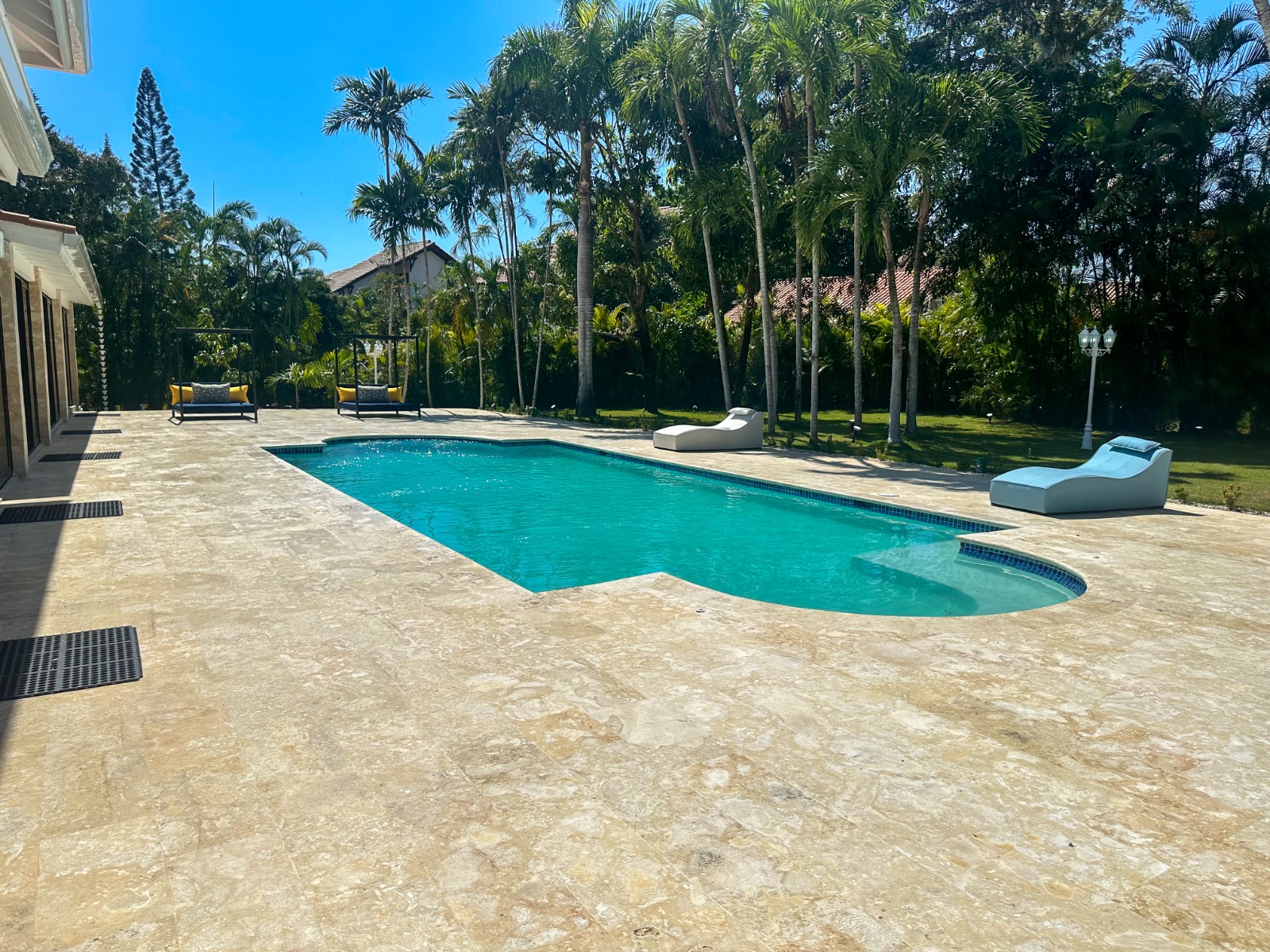 Pool terrace of a private villa at Casa de Campo.