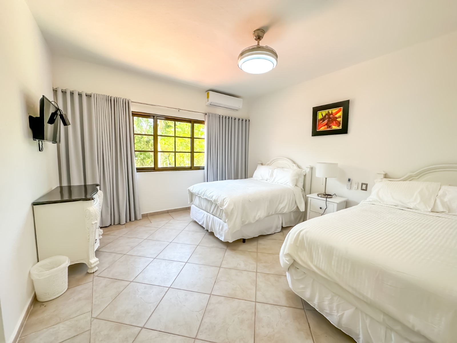 Twin bedroom of a private villa at Casa de Campo.