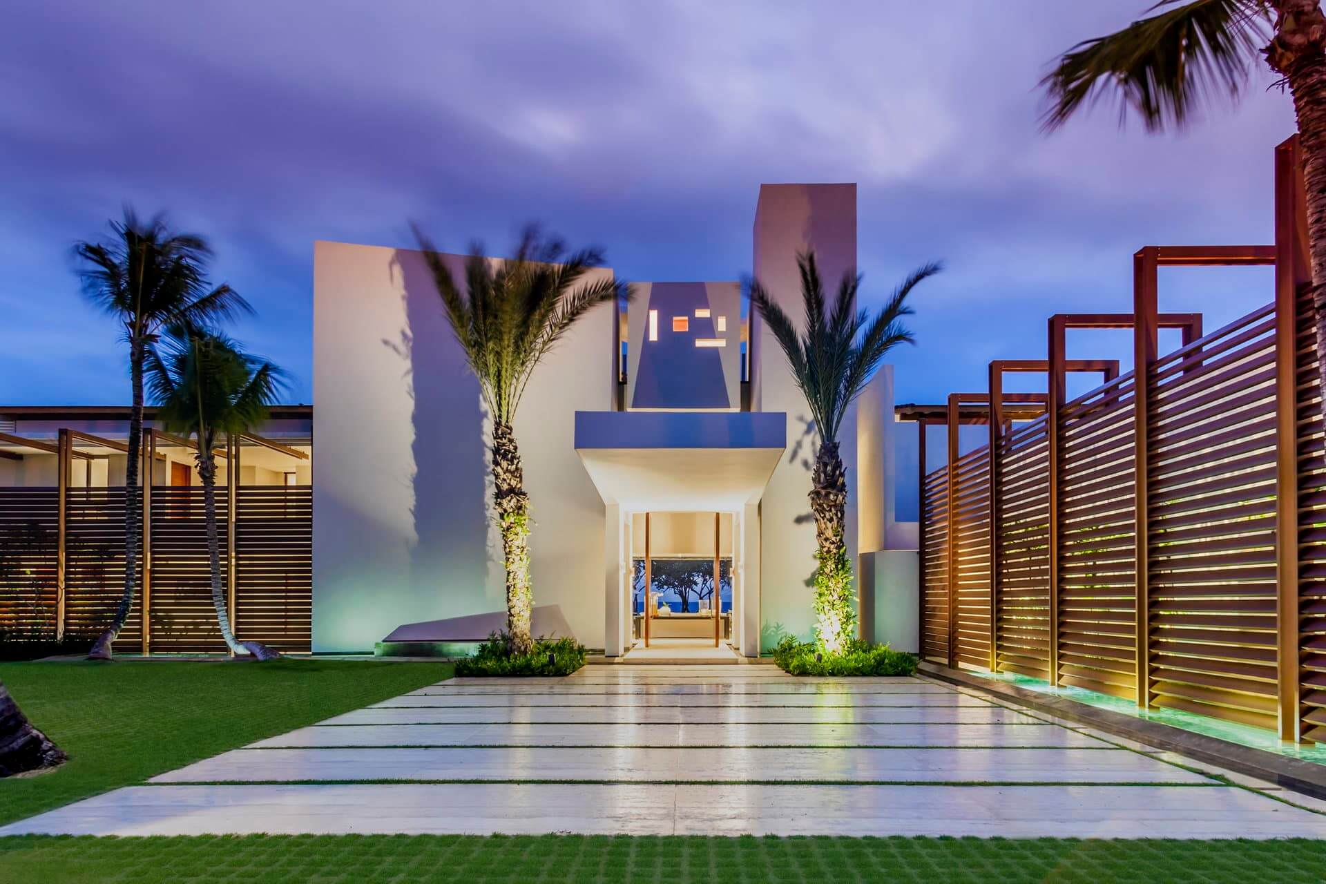 Casa de Campo resort architecture at dusk.