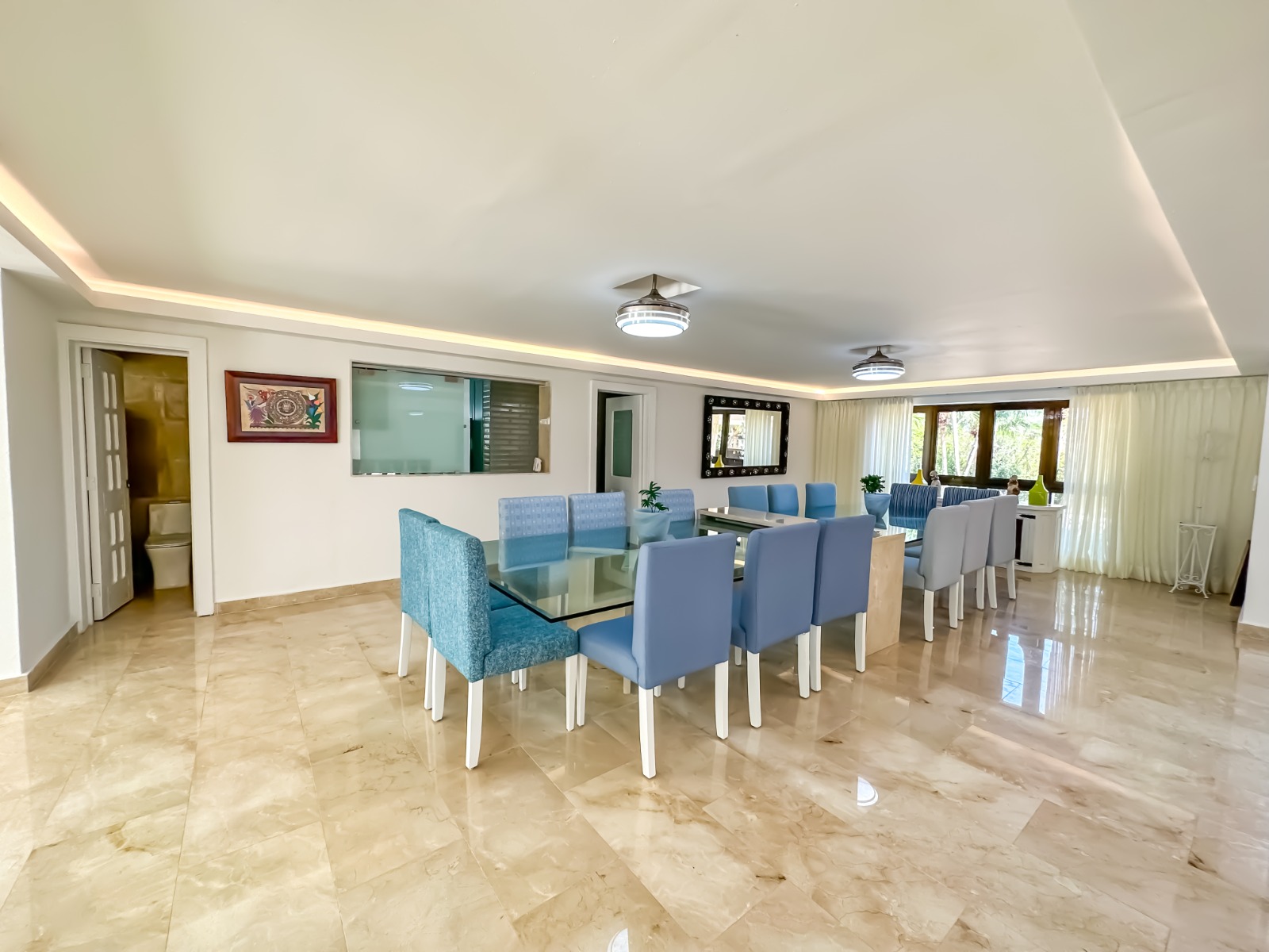 Dining area of a private villa at Casa de Campo.