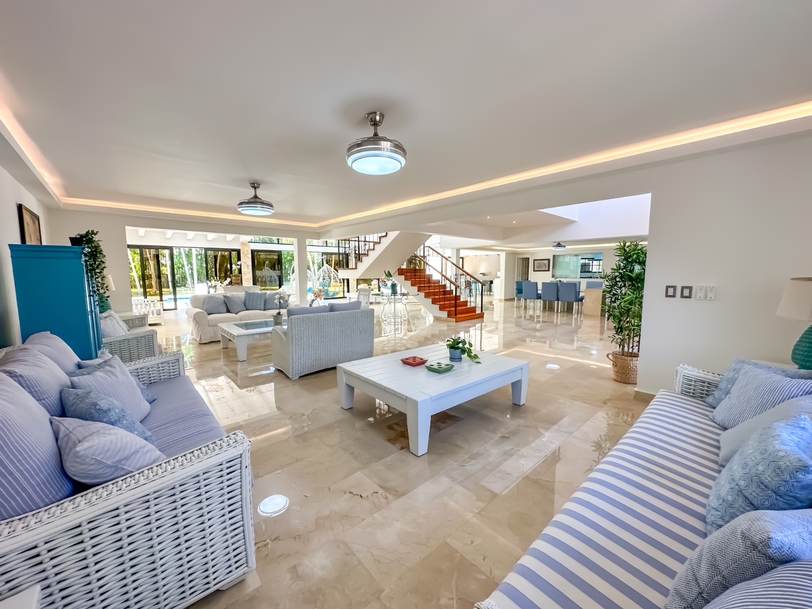 Main living area of a private villa at Casa de Campo.