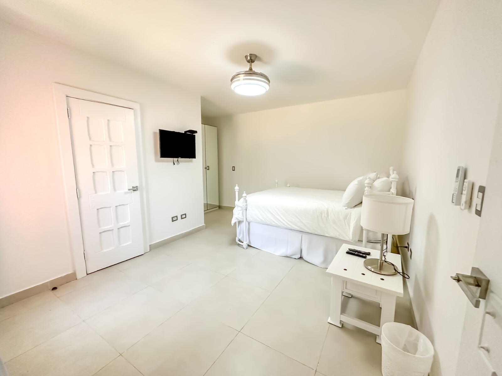 Bright bedroom of a private villa at Casa de Campo.