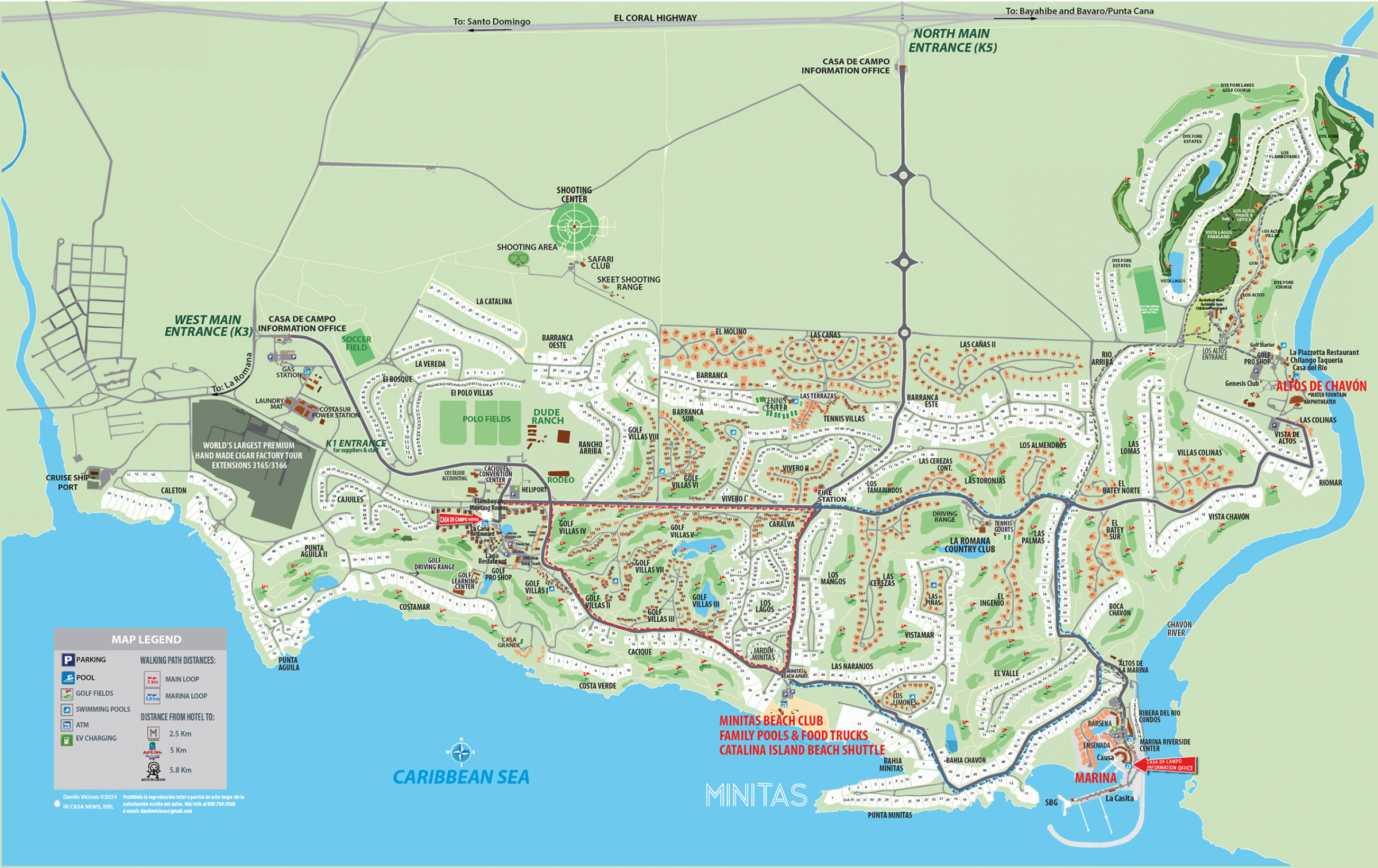 Casa de Campo Resort Map 2024 overview.