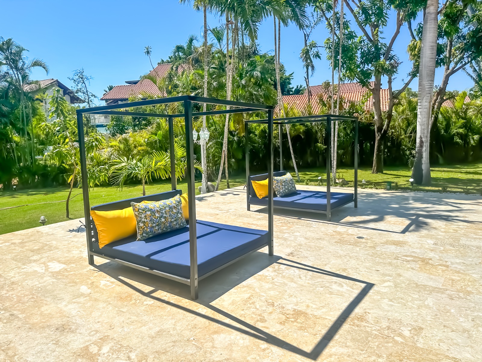 Outdoor daybed at a private villa at Casa de Campo.