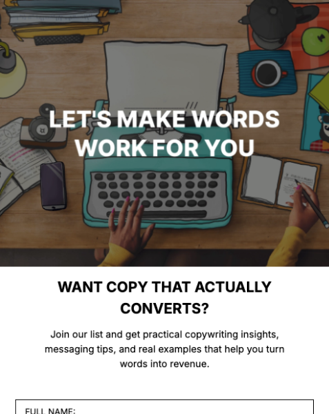 Copy Writer Signup