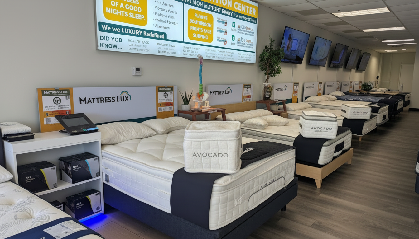 Mattress Lux boutique mattress showroom in Kennesaw, GA, recognized by customers for sleep and mattress education