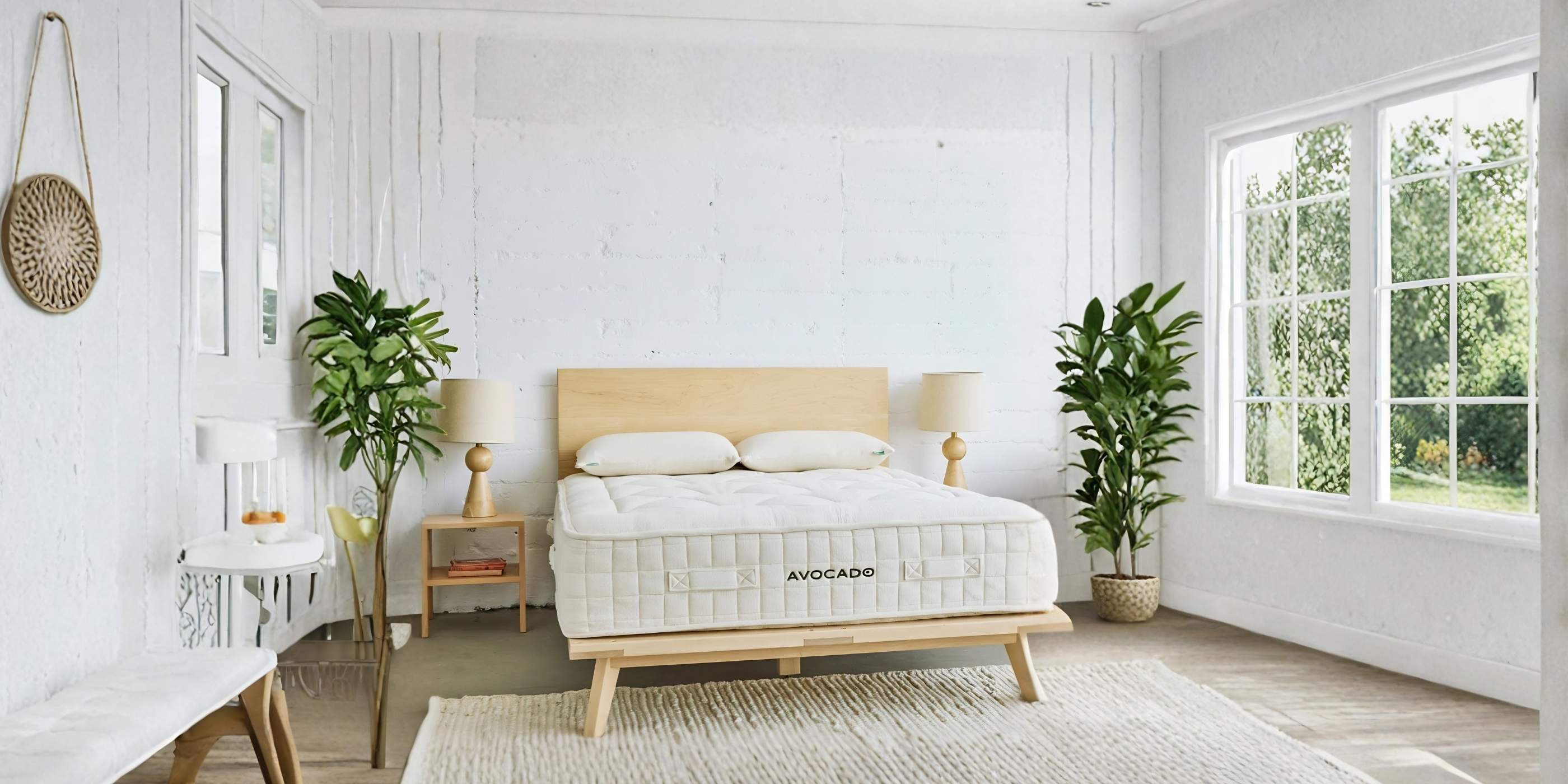 Avocado Luxury Organic Mattress styled in a modern bedroom