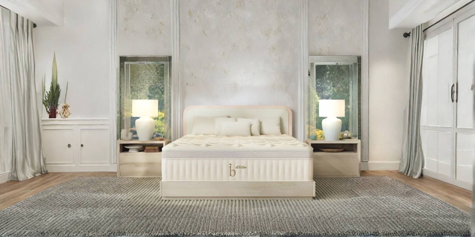 Birch Natural organic mattress styled in a modern bedroom