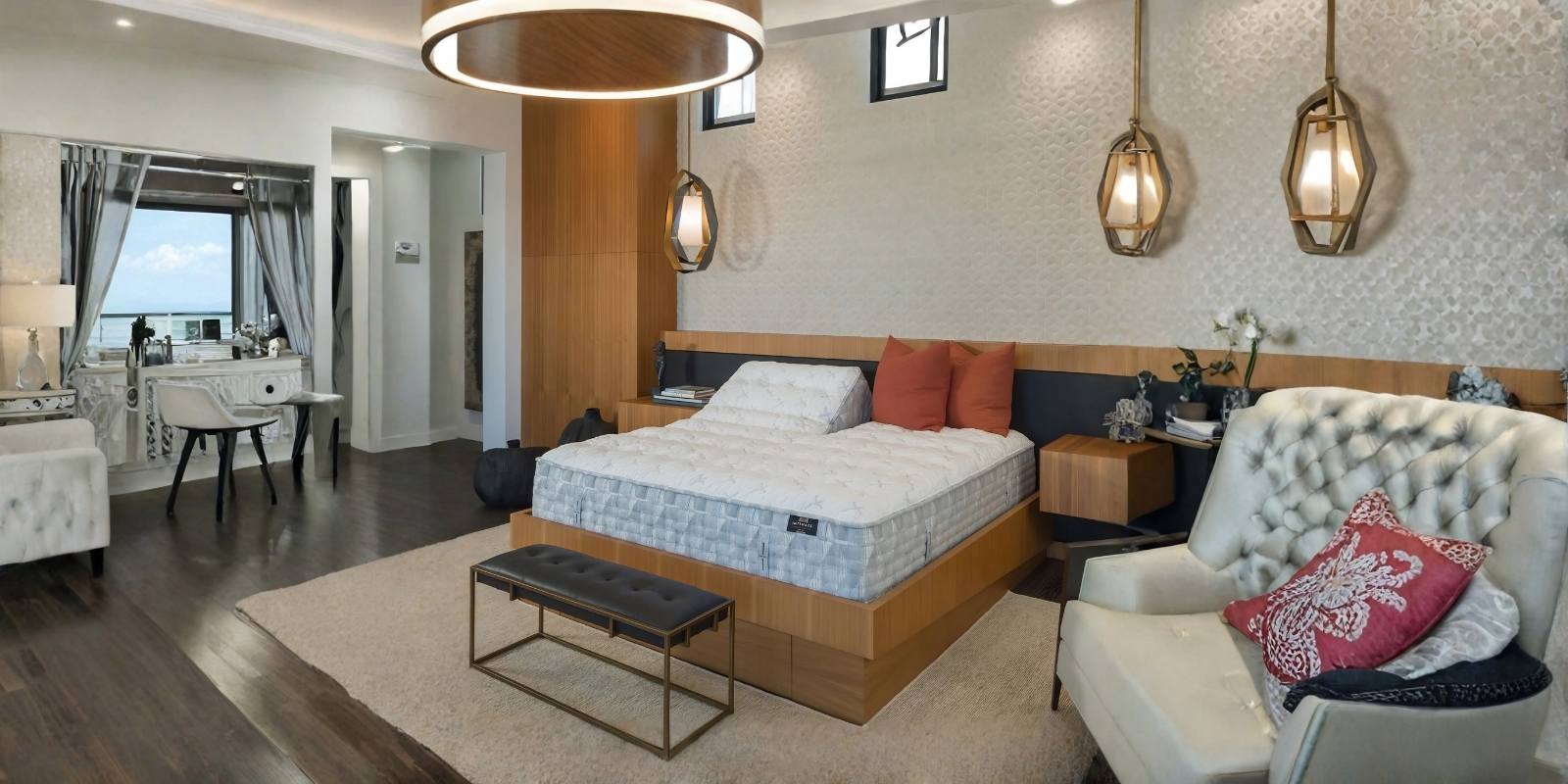 King Koil Intimate Bayshore mattress styled in a modern bedroom