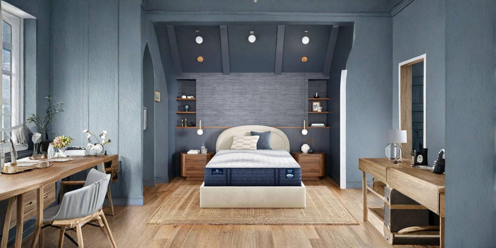 Serta iComfort Pro Latex mattress styled in a modern bedroom