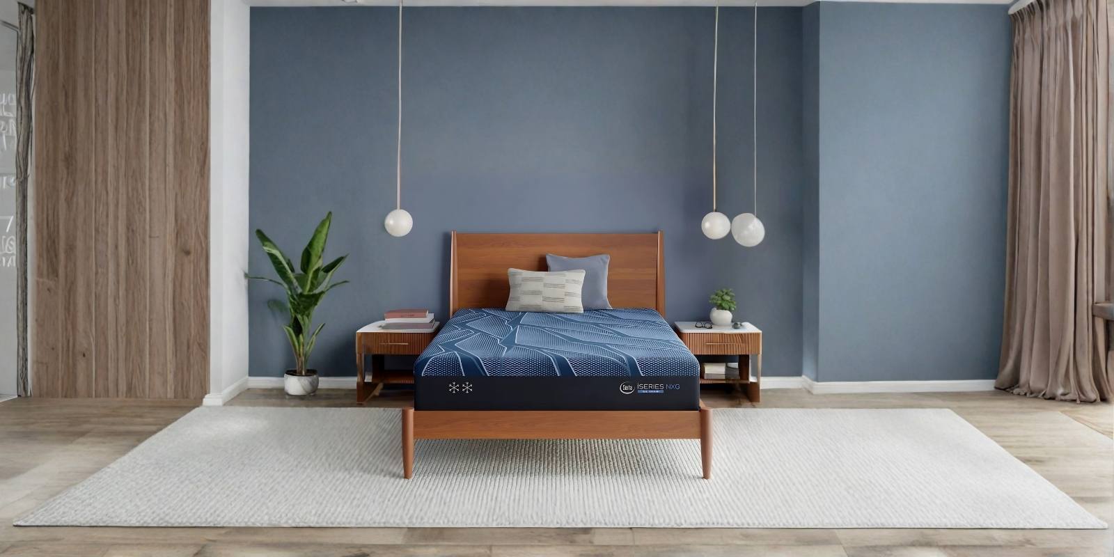 Serta iSeries NXG Hybrid mattress styled in a modern bedroom