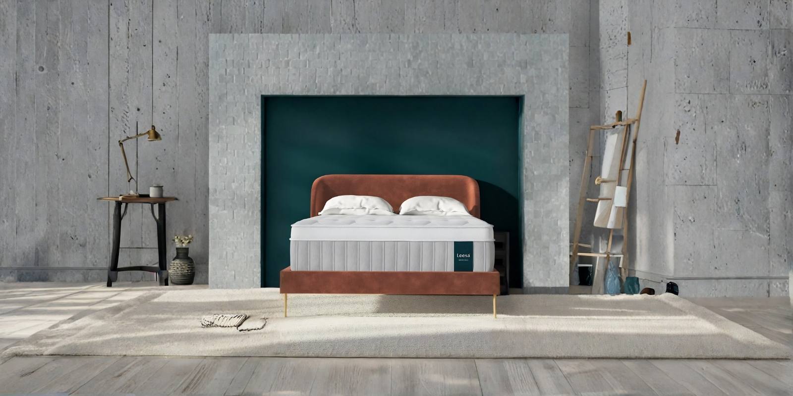 Leesa Sapira Chill in a modern bedroom