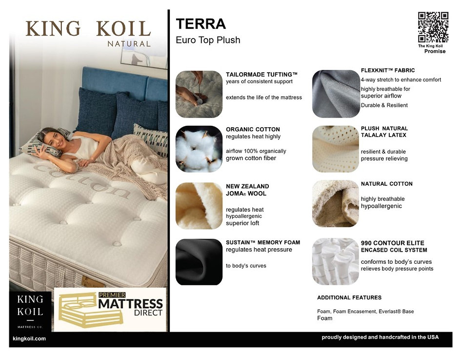 King Koil Terra Plus Eurotop profile detail
