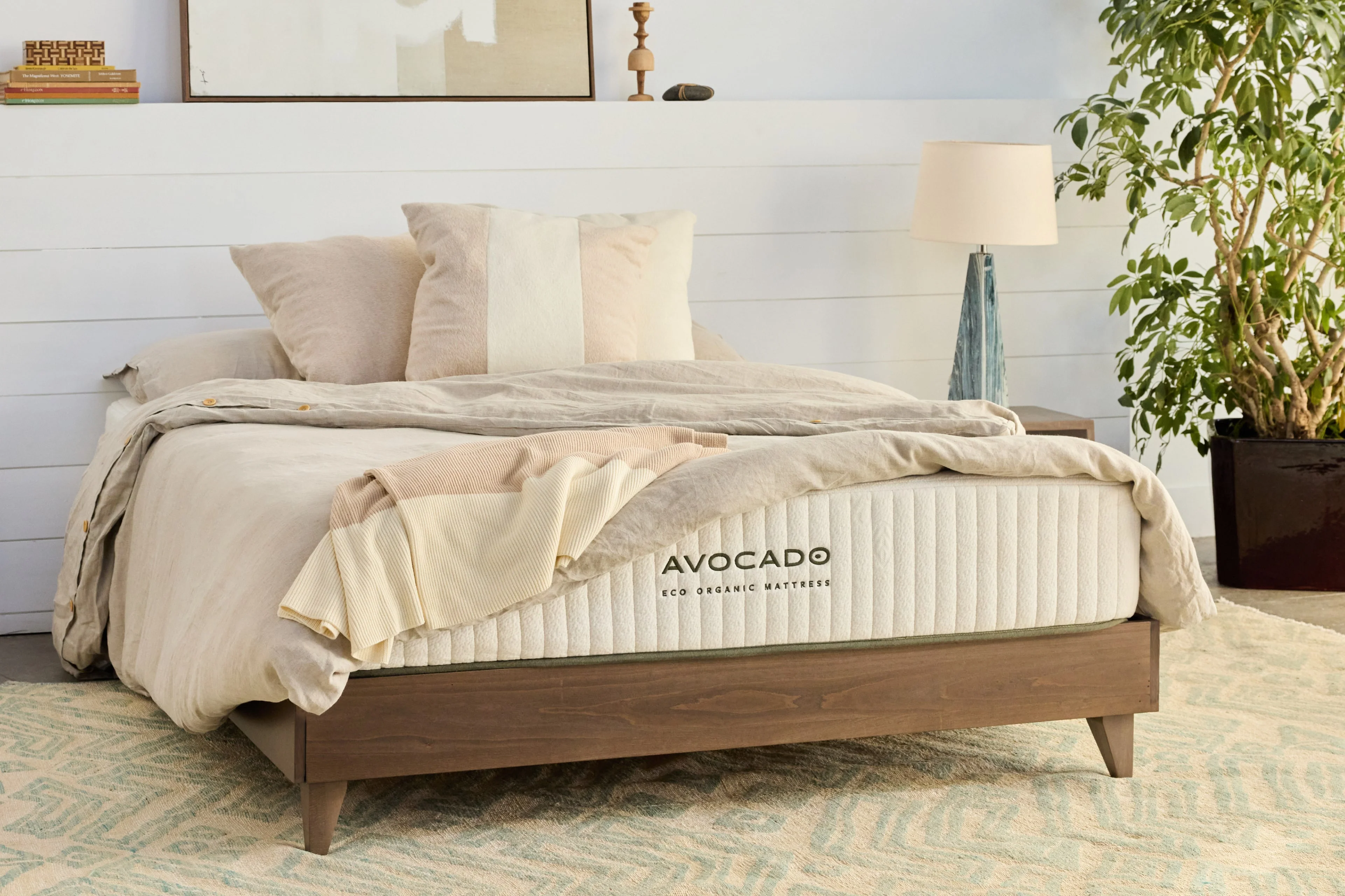 Avocado City Bed Frame styled in modern bedroom