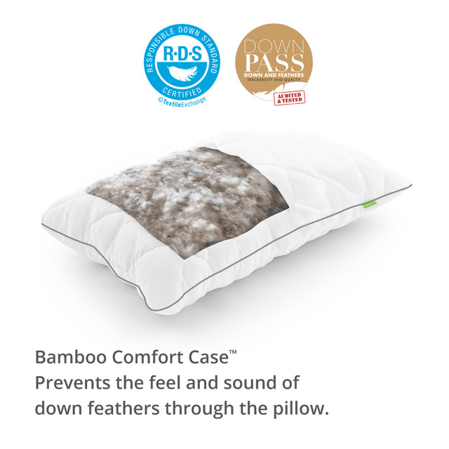 Down Feather Pillow bamboo cover detail