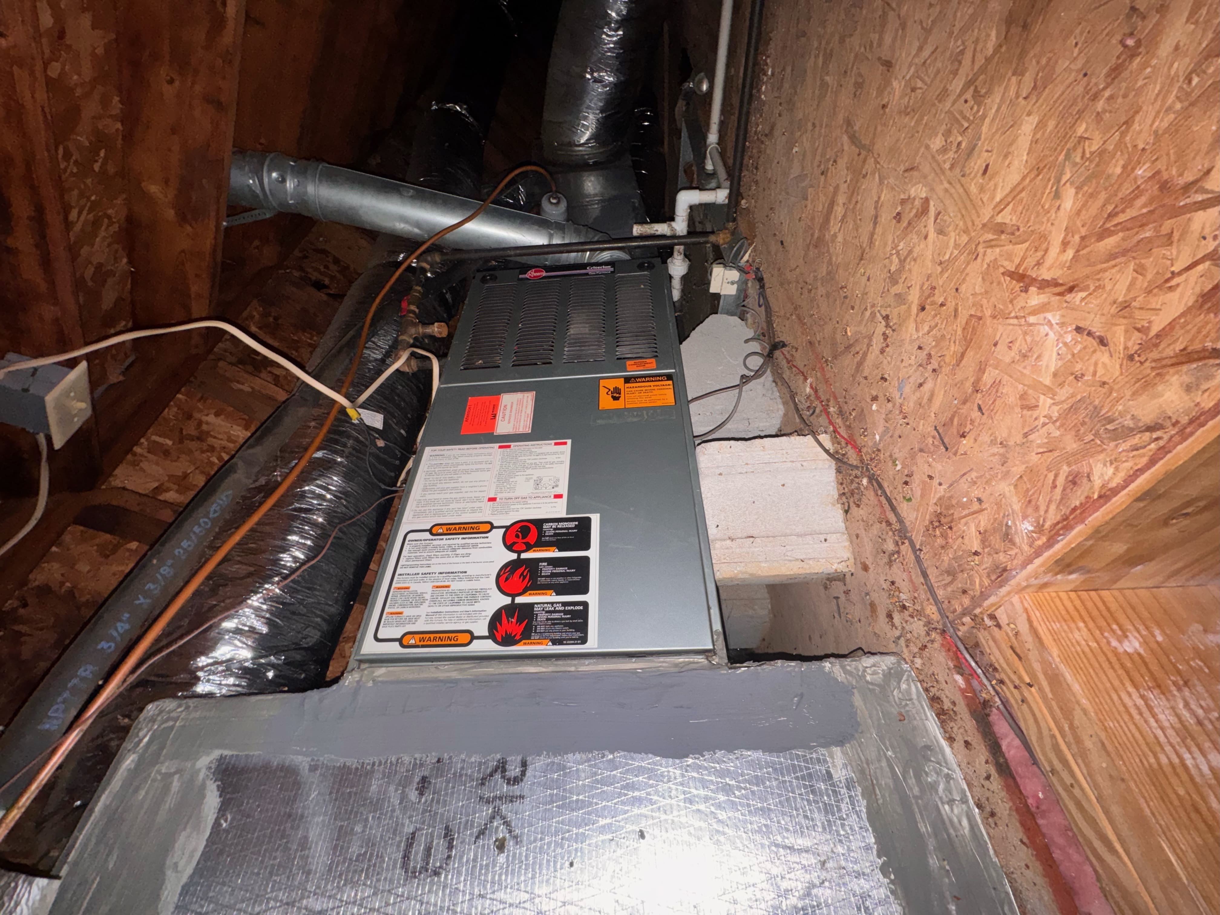 Multiple commercial HVAC packaged units installed on rooftop