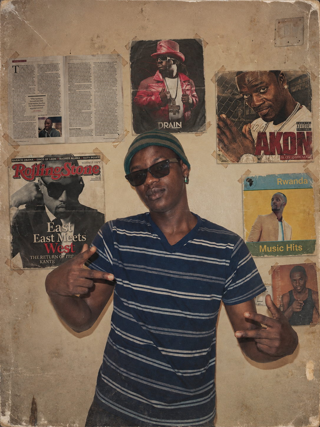 KuSos as a teenager in a vintage 2009–2010 portrait with a youthful hip-hop inspired pose