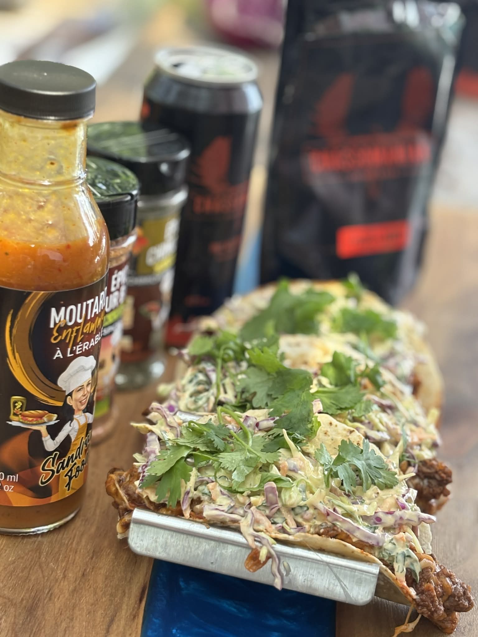 Tacos d'orignal et salade de chou