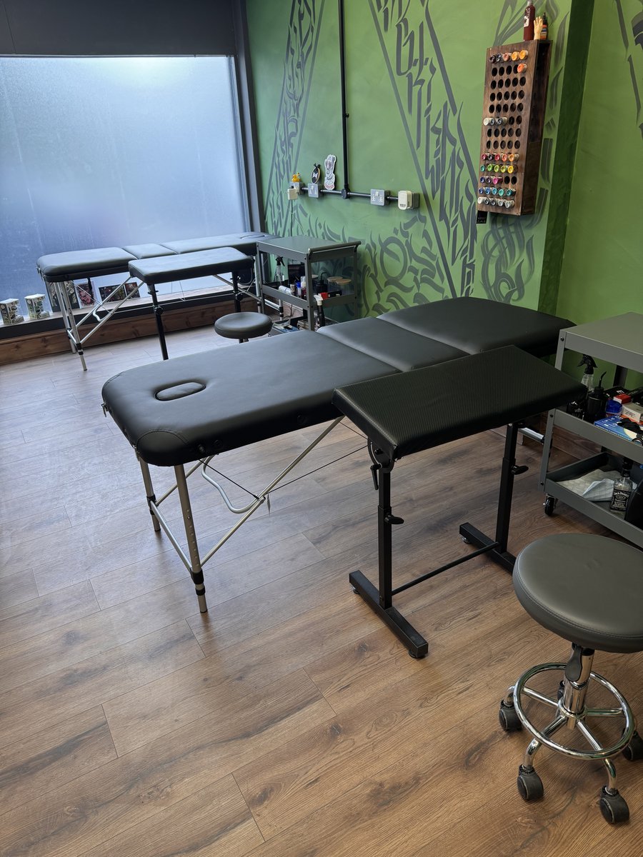 Tattoo artist stations at The Chamber, 128 Turves Road Cheadle Hulme SK8 6AW
