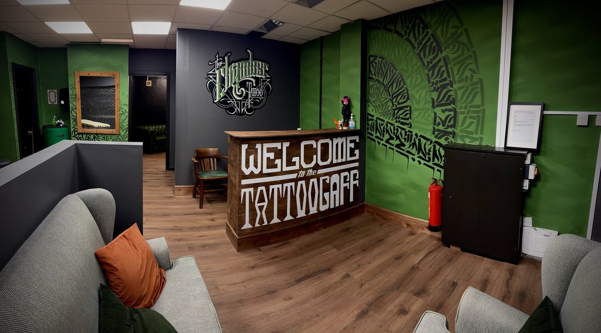 The Chamber Tattoo Studio reception area, Cheadle Hulme