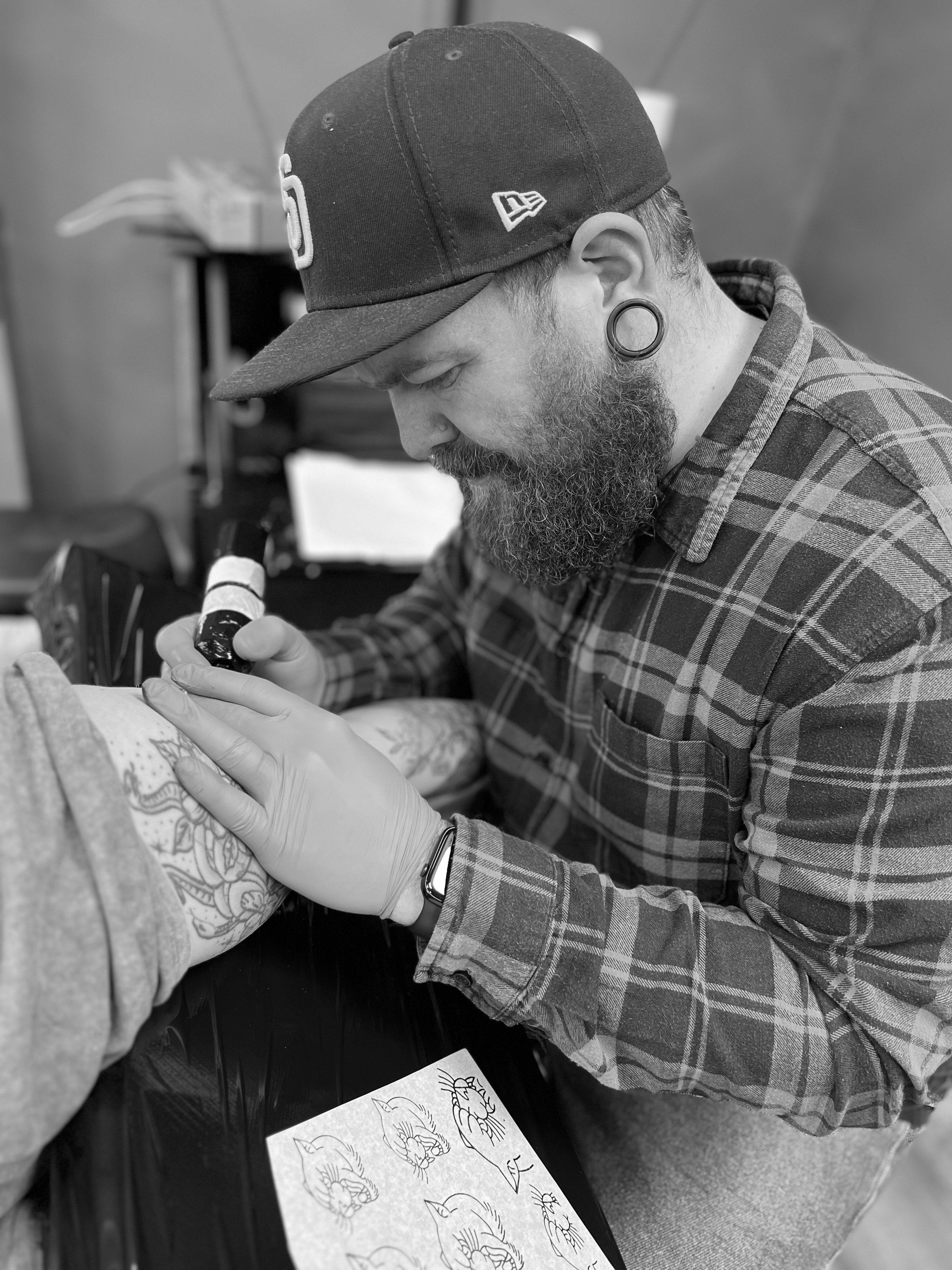 Aidin Chimney — black and grey tattoo artist and owner of The Chamber Tattoo Studio, Cheadle Hulme