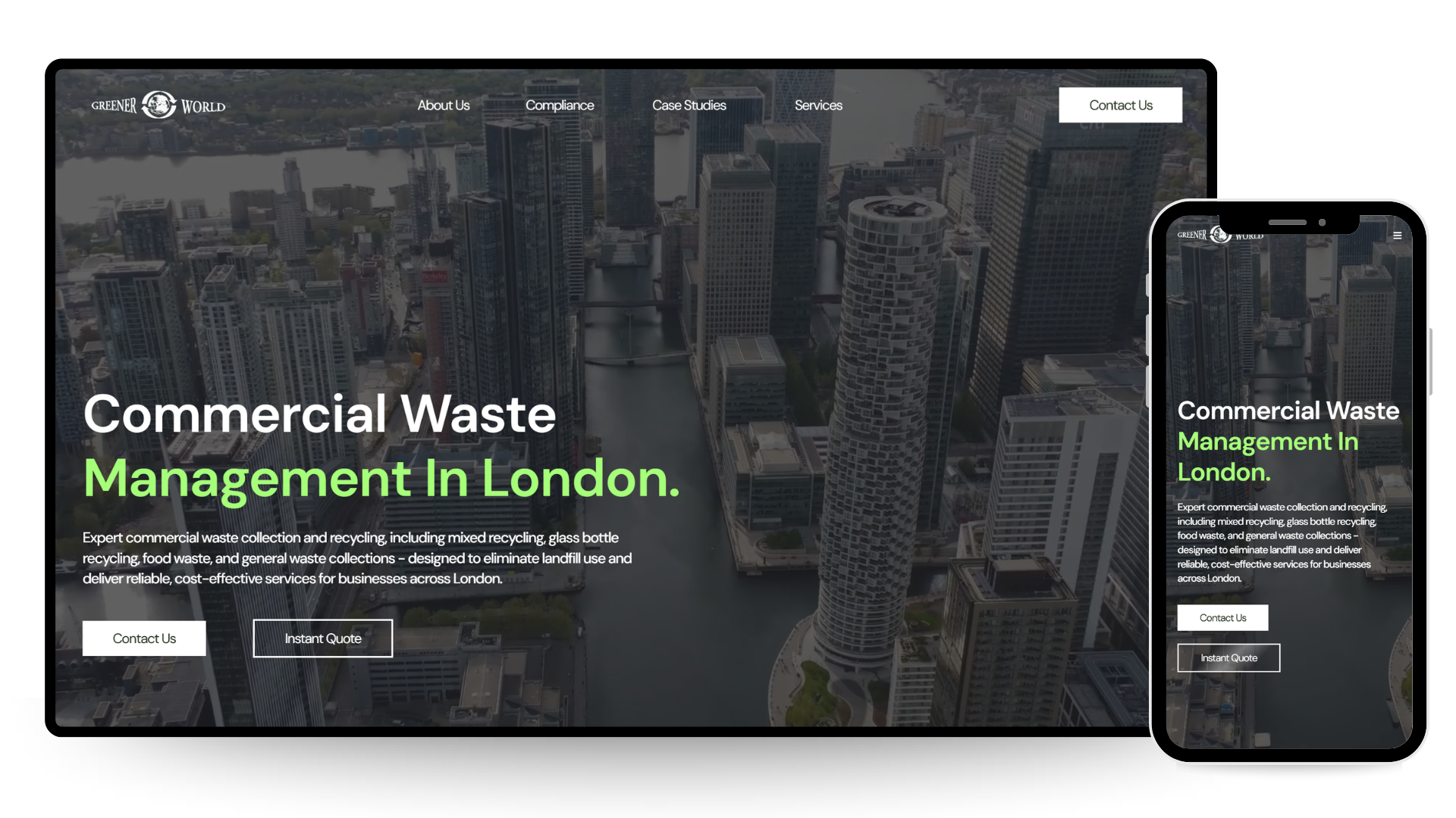Greener World London LTD Website Built By Cloud Client