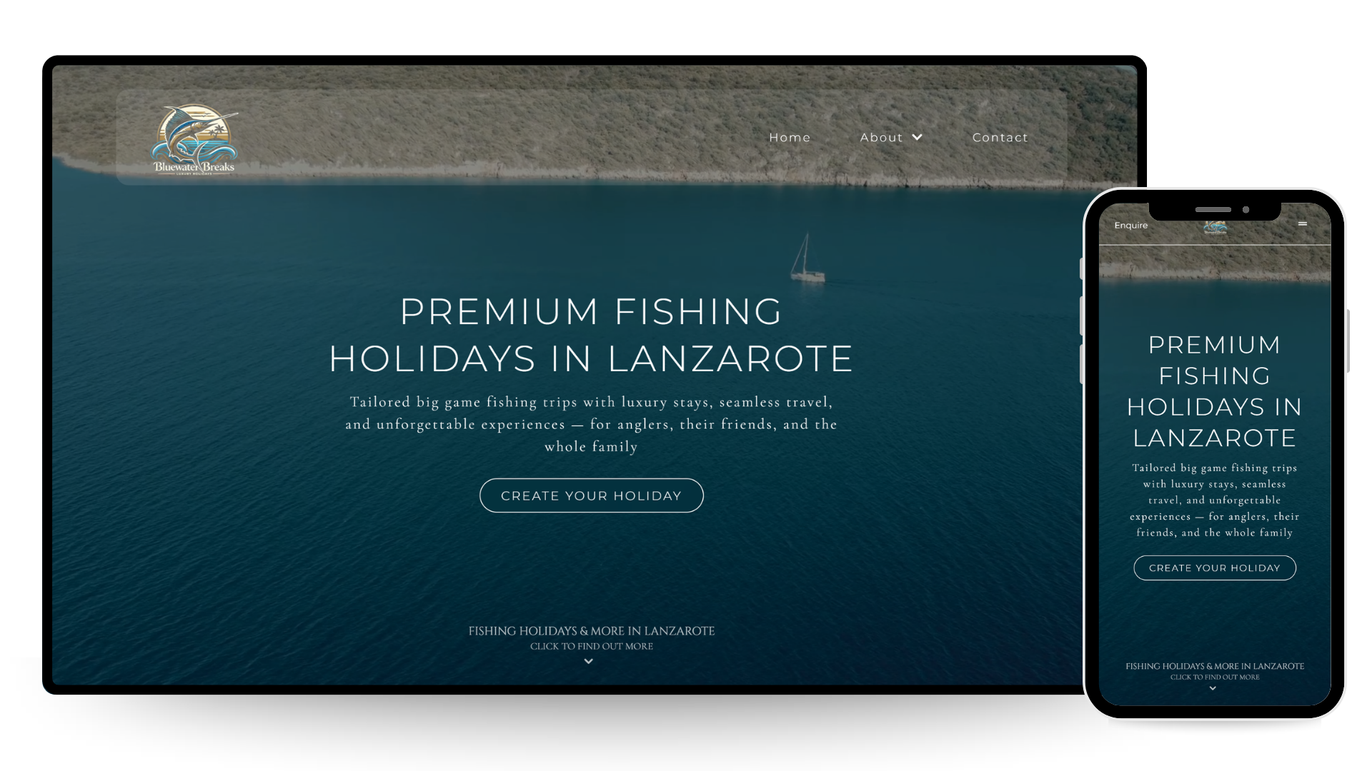 Bluewater Breaks Lanzarote Website Built By Cloud Client