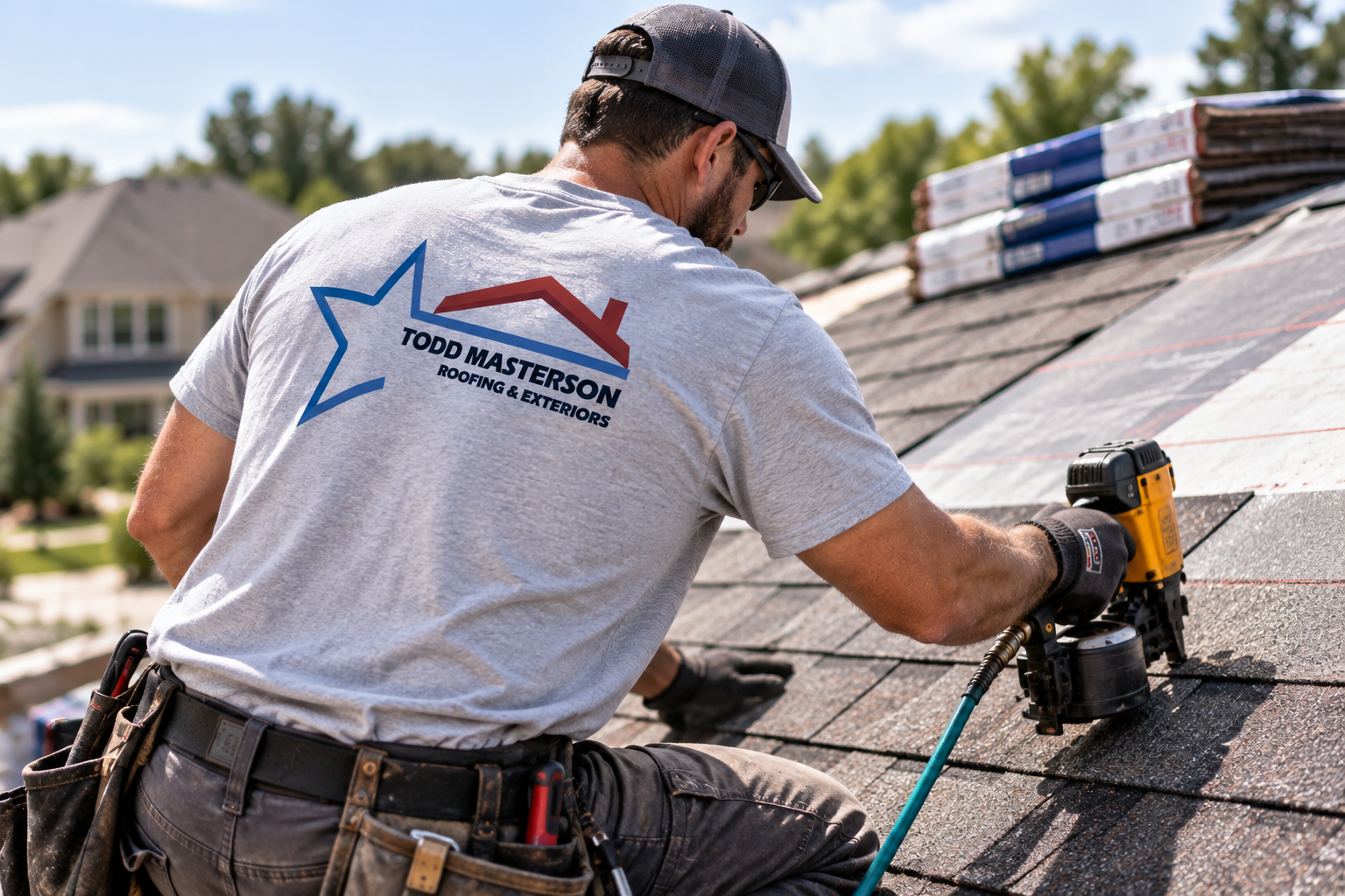 Todd Masterson Roofing & Exteriors crew at work