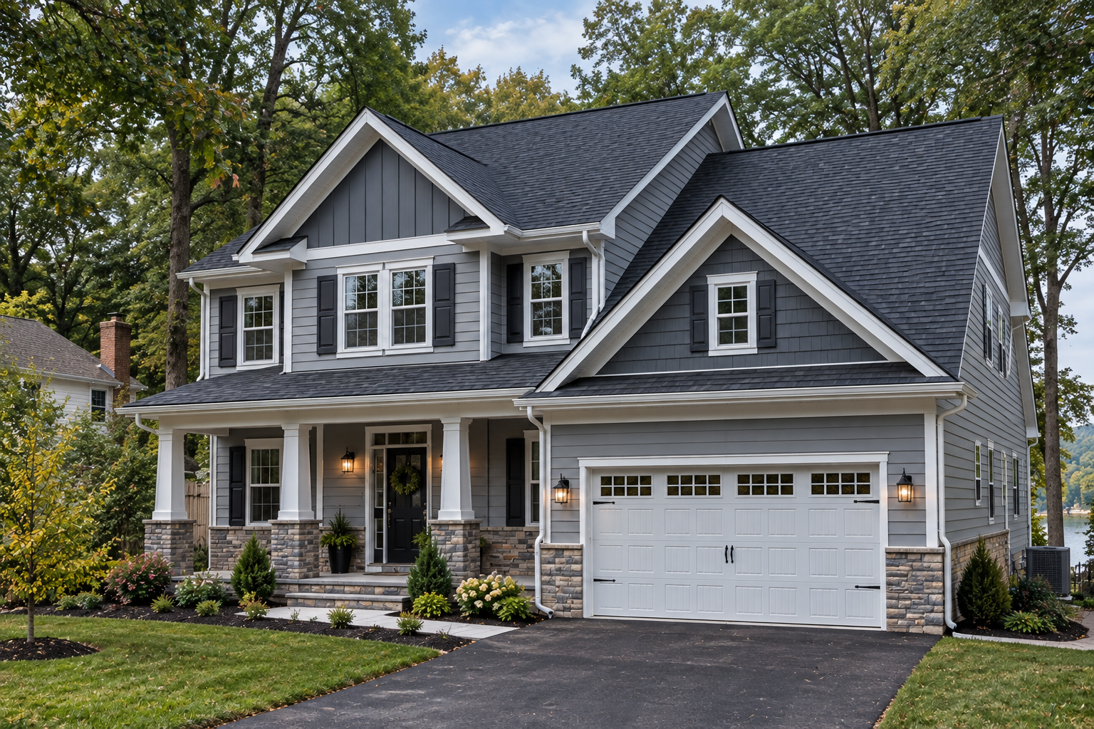 New siding installed on a residential home