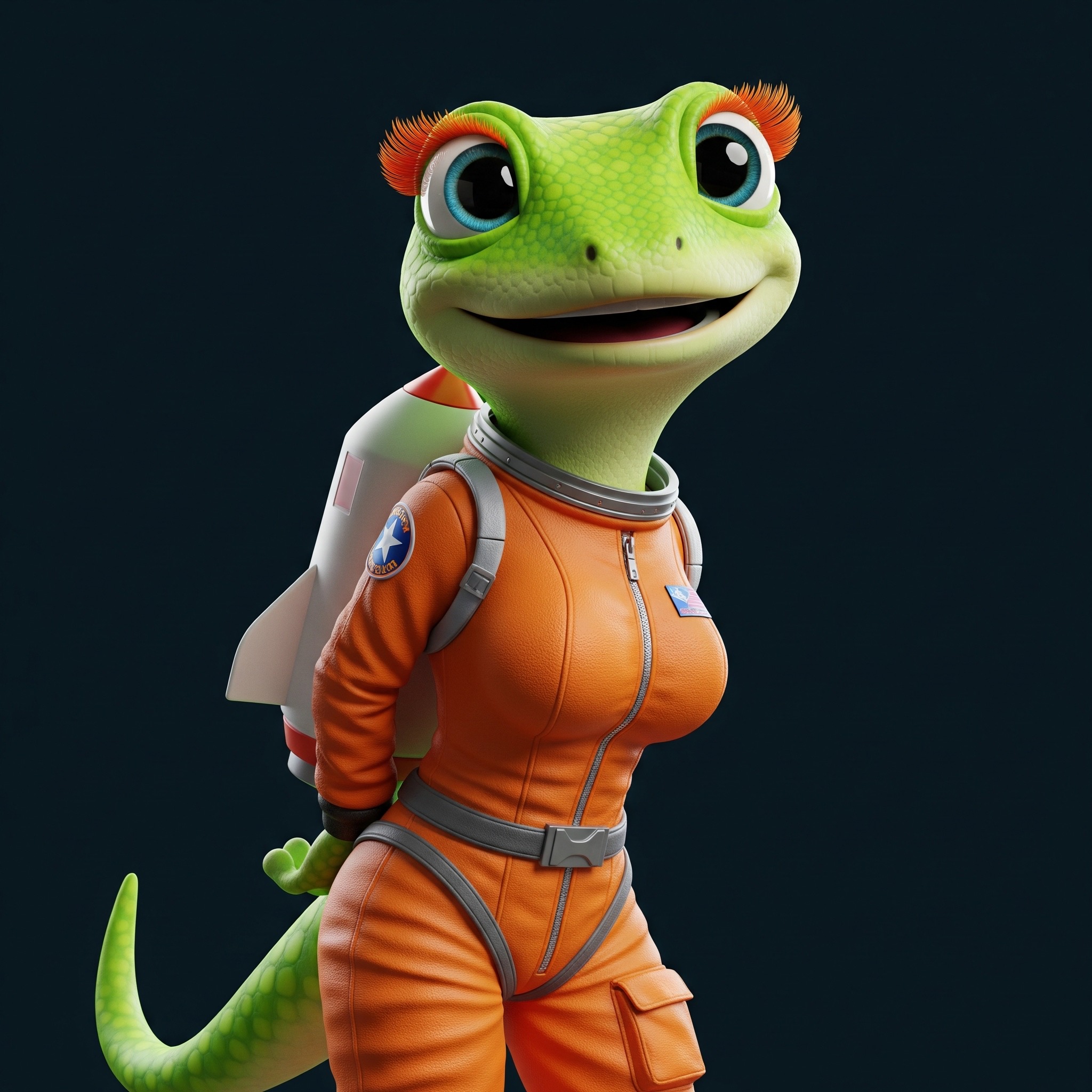 Commander Clementyne, the Geckonaut mascot
