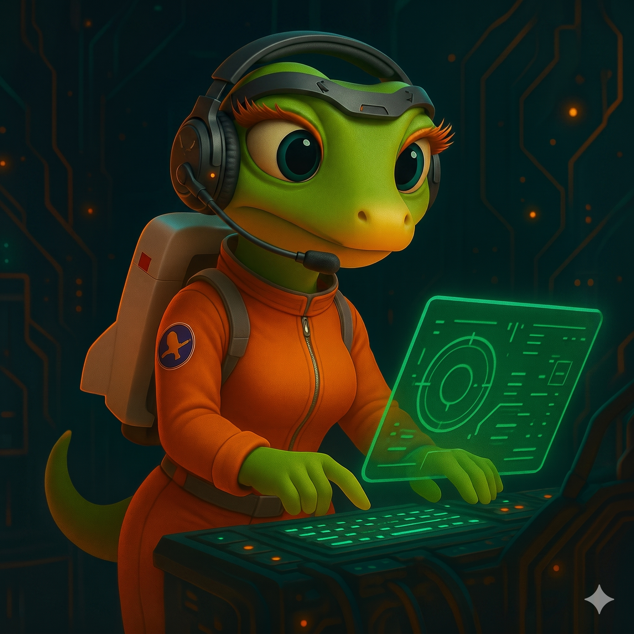 Commander Clementyne, Geckonaut mascot