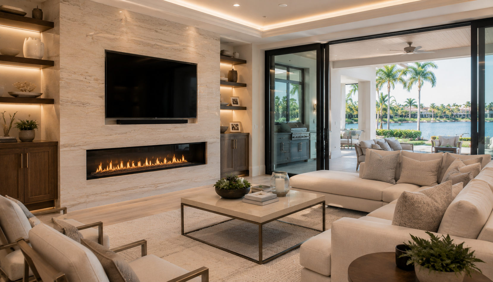 Custom Tile Work — Fireplace Surround