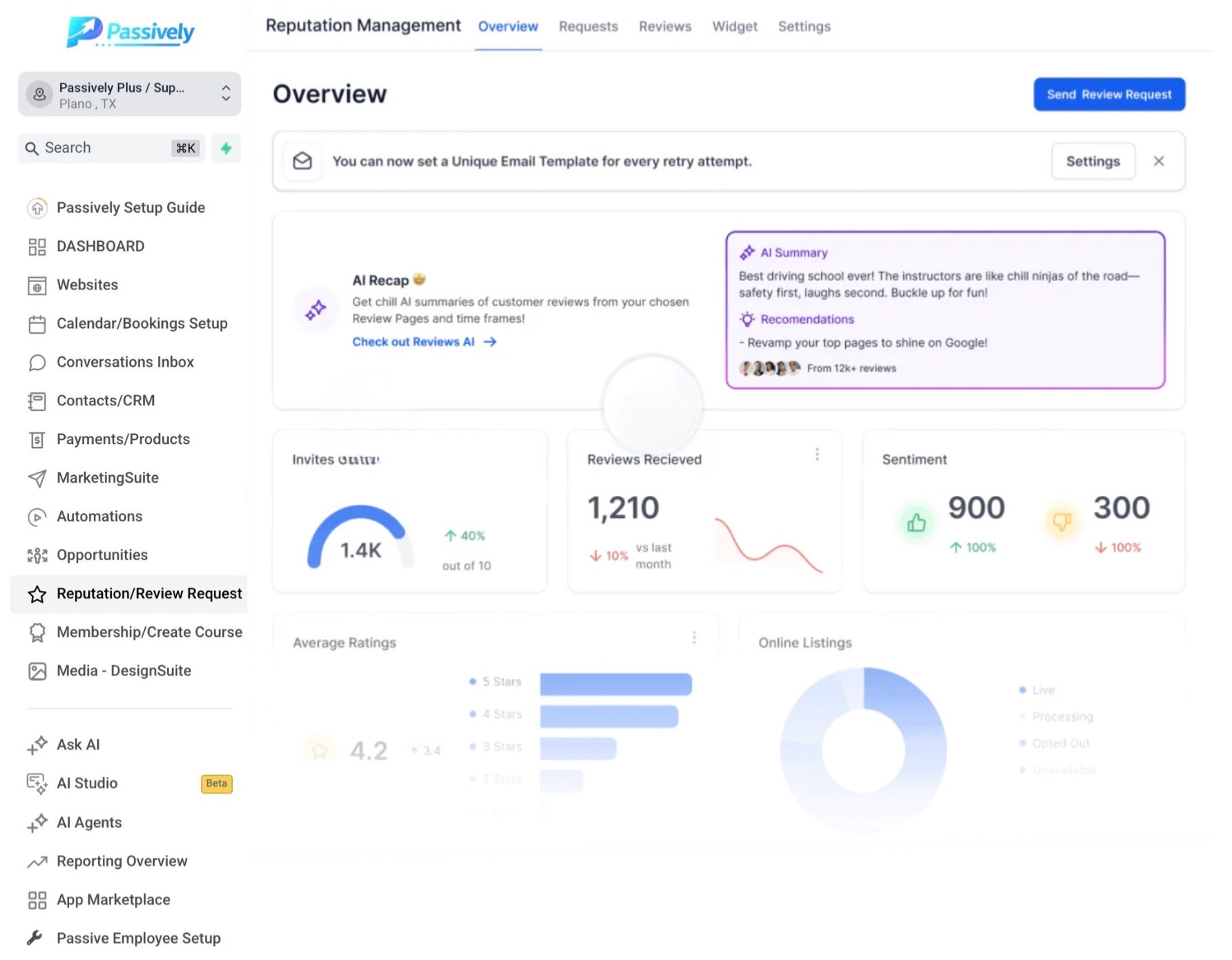 Passively Dashboard