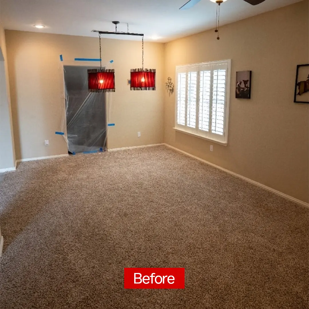 Before flooring transformation in DFW home, project 2