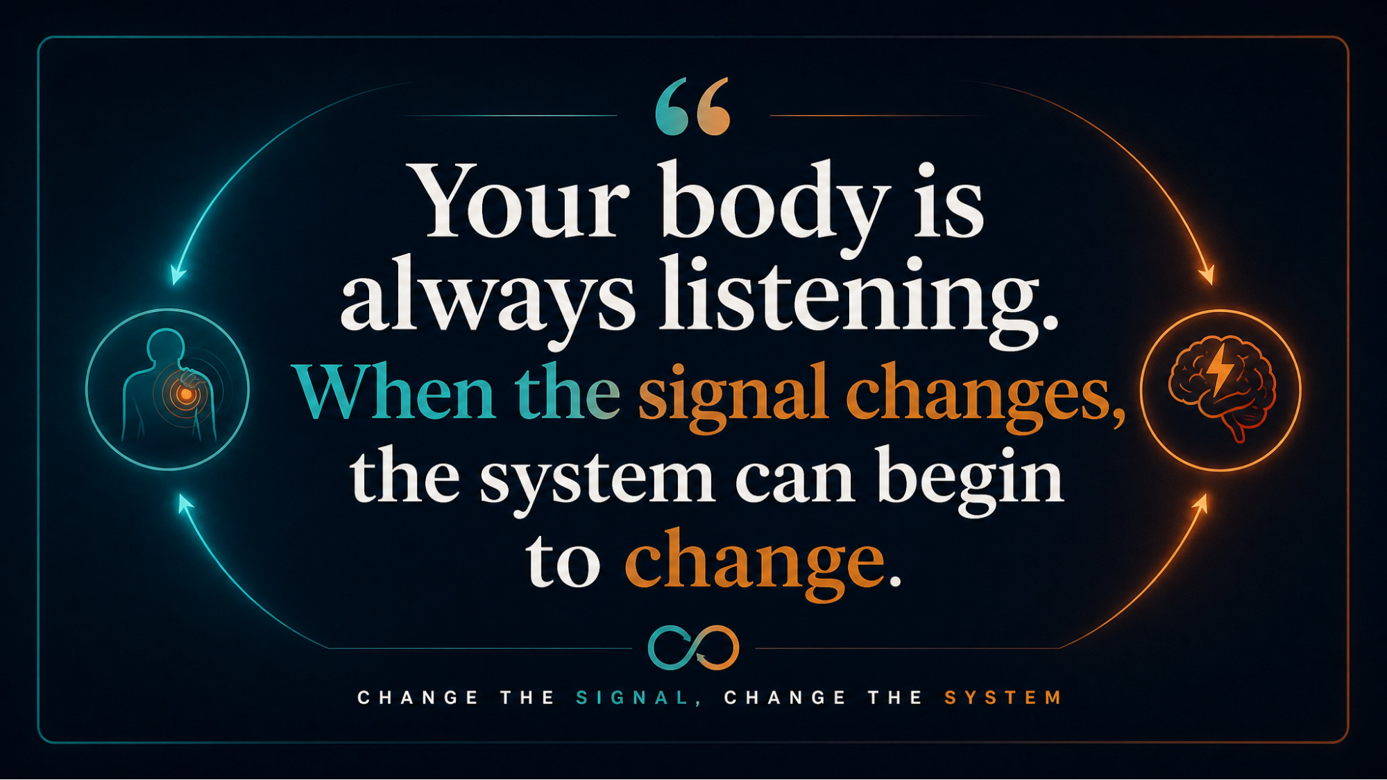 IMAGE SLOT 7 — Quote card: your body is always listening — Quote graphic reading: your body is always listening