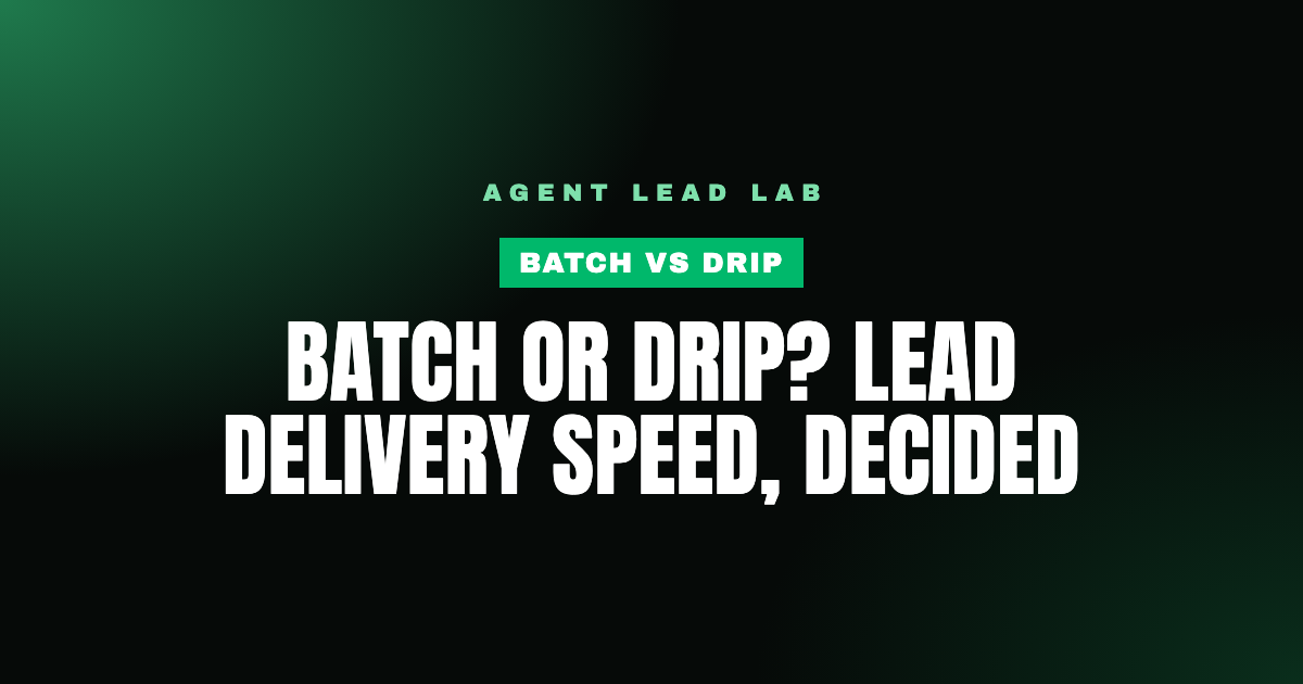 Batch or Drip? Lead Delivery Speed, Decided