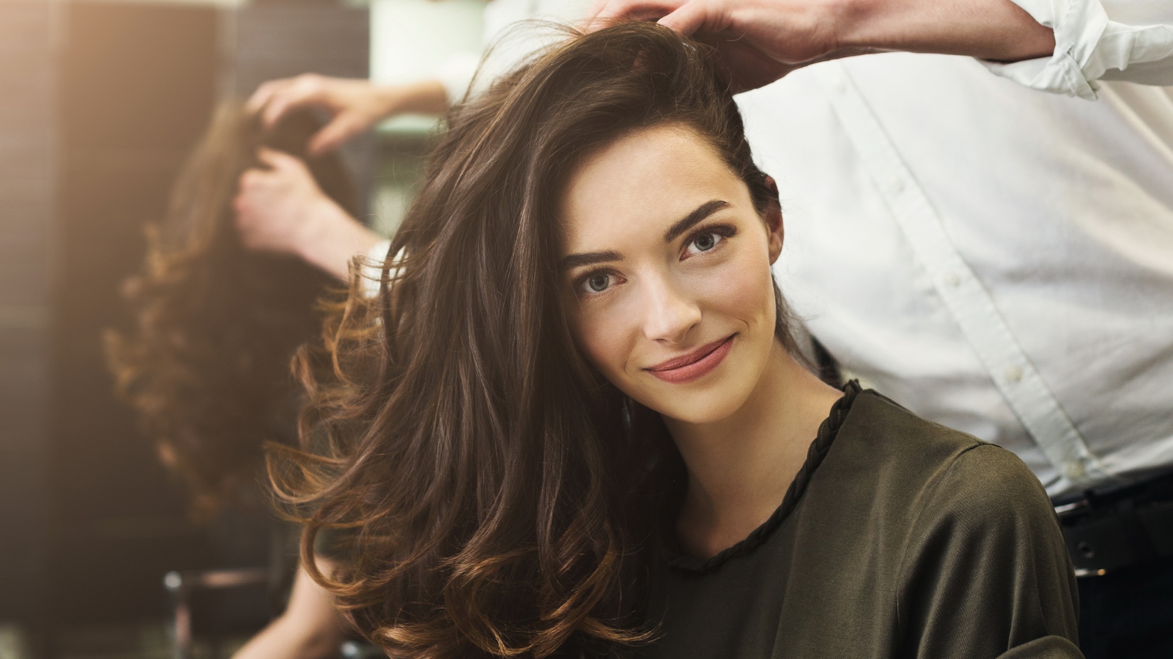 Professional hair styling at Alexa's Beauty and Barber Eastvale CA