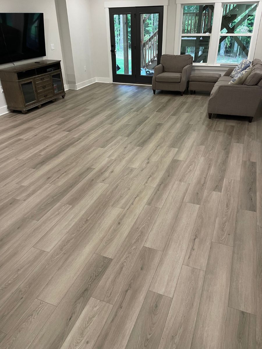 Luxury Vinyl Plank Installed in Basement of Raleigh home