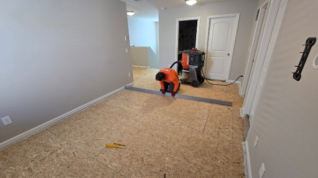 Subfloor repair and prep by a Raleigh NC flooring contractors at Atlas Flooring & Design