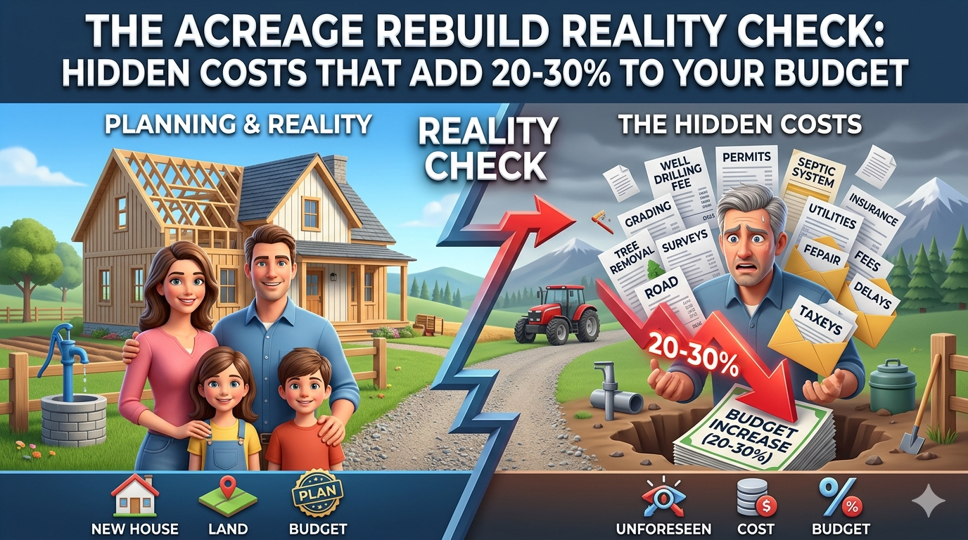 The Acreage Rebuild Reality Check Hidden Costs That Add 20-30% to Your Budget The Acreage Rebuild Reality Check Hidden Costs That Add 20-30% to Your Budget