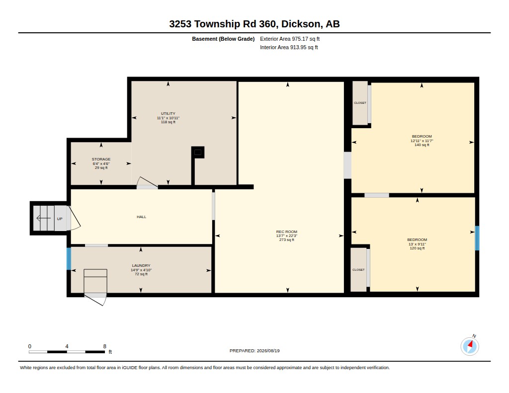 Basement floor plan for 3253 Township Road 360