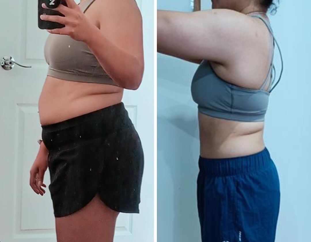 Claire's before and after transformation