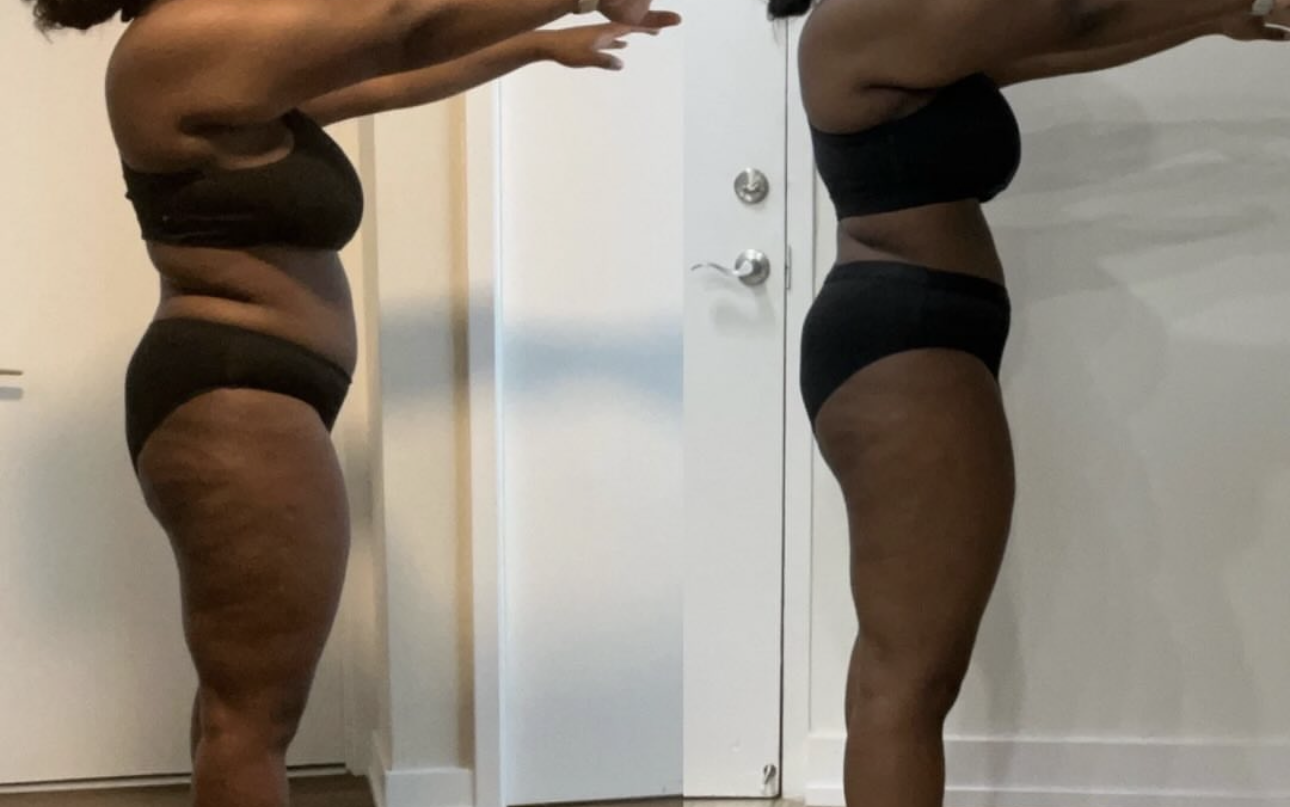 Dawn's before and after transformation