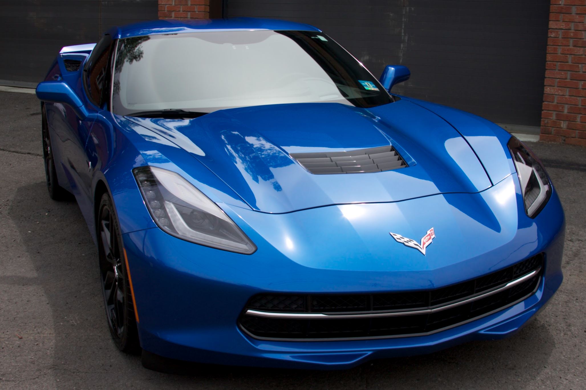 Blue Corvette Stingray after paint protection film