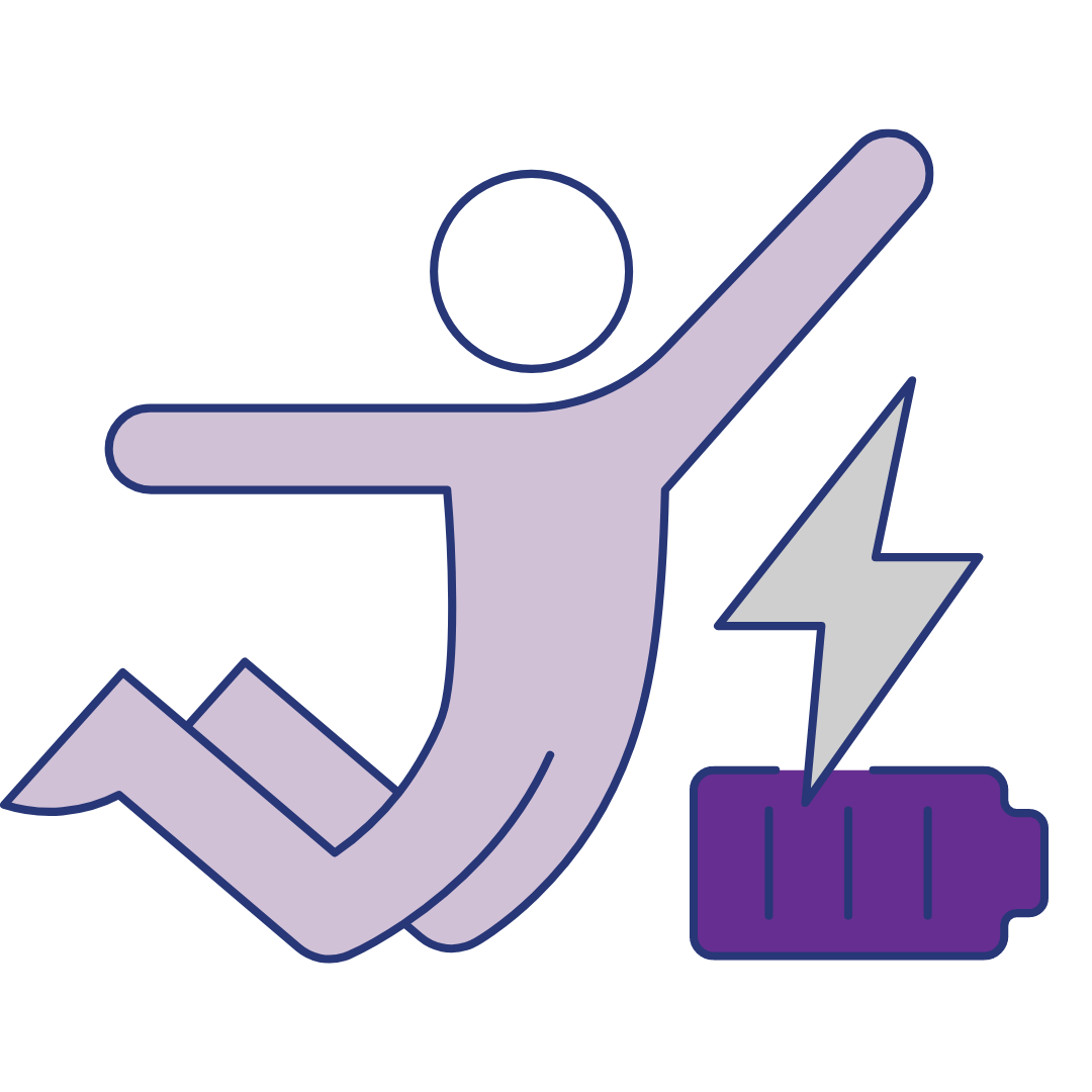 figure jumping in the air in purple