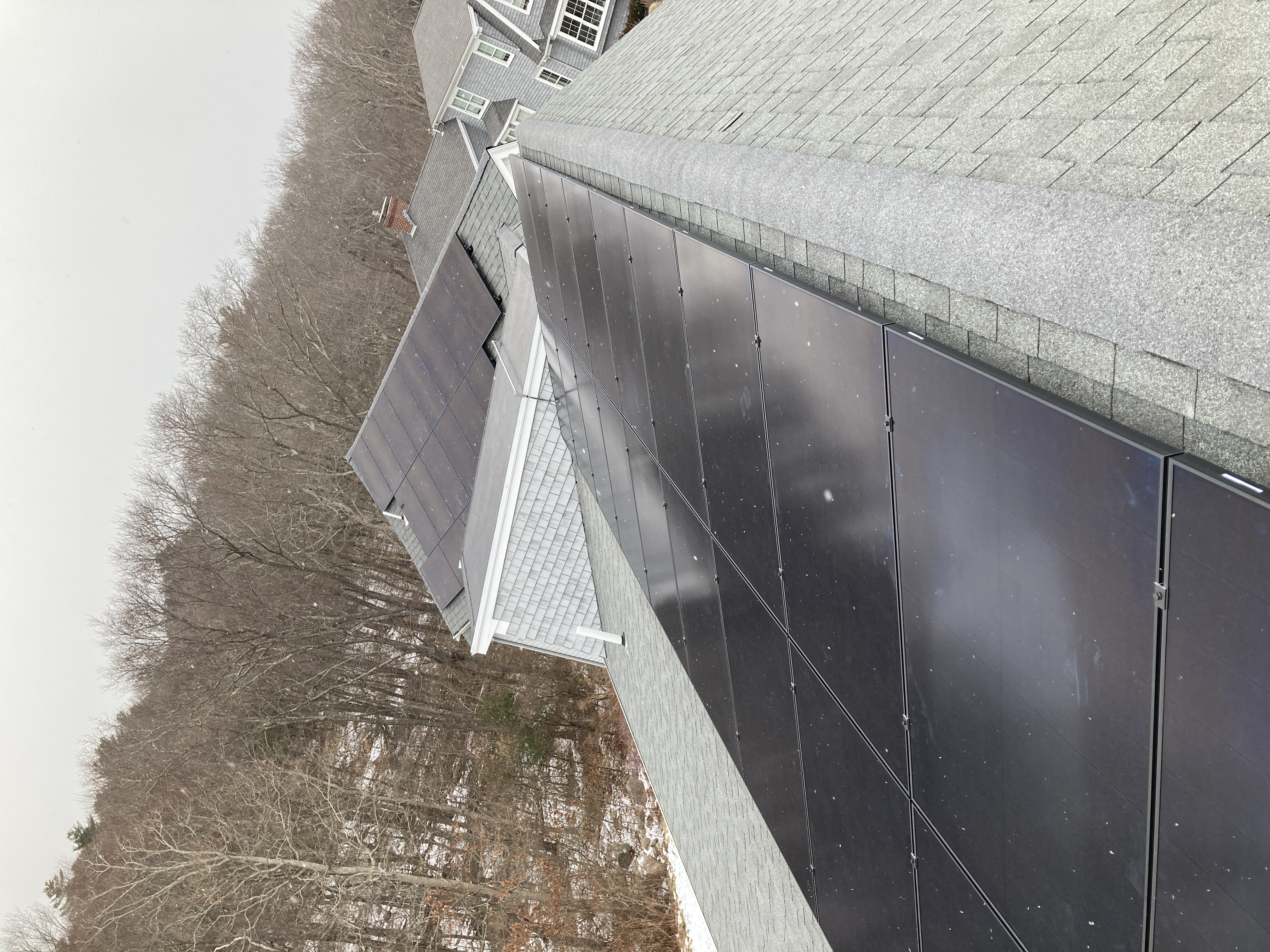 Solar panel installation on a home in Cohasset, MA