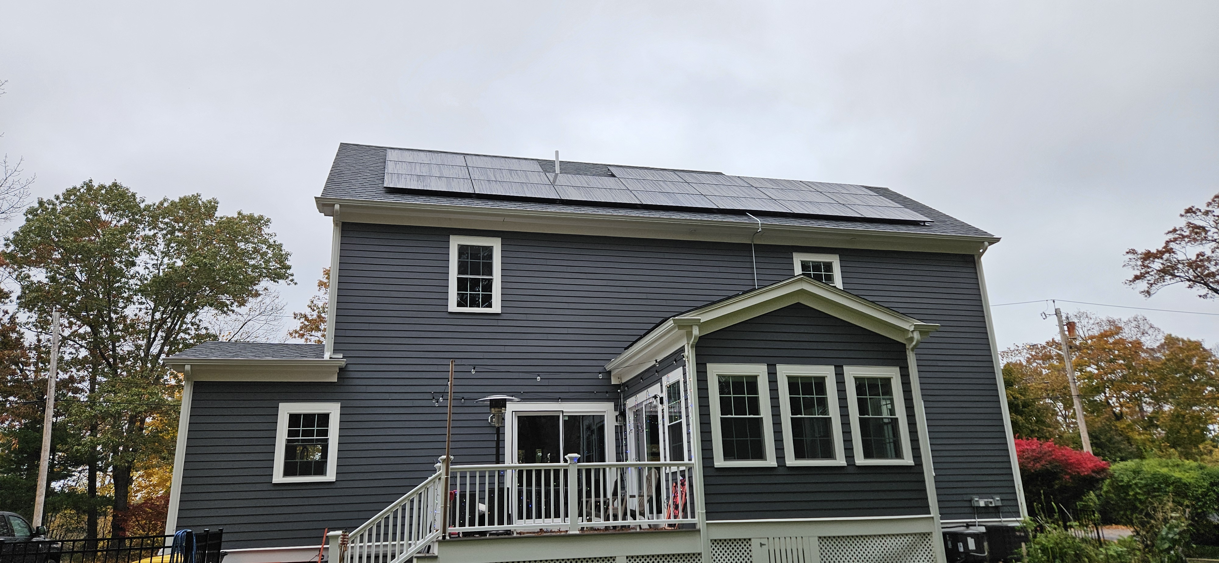 Solar panel installation on a home in Duxbury, MA