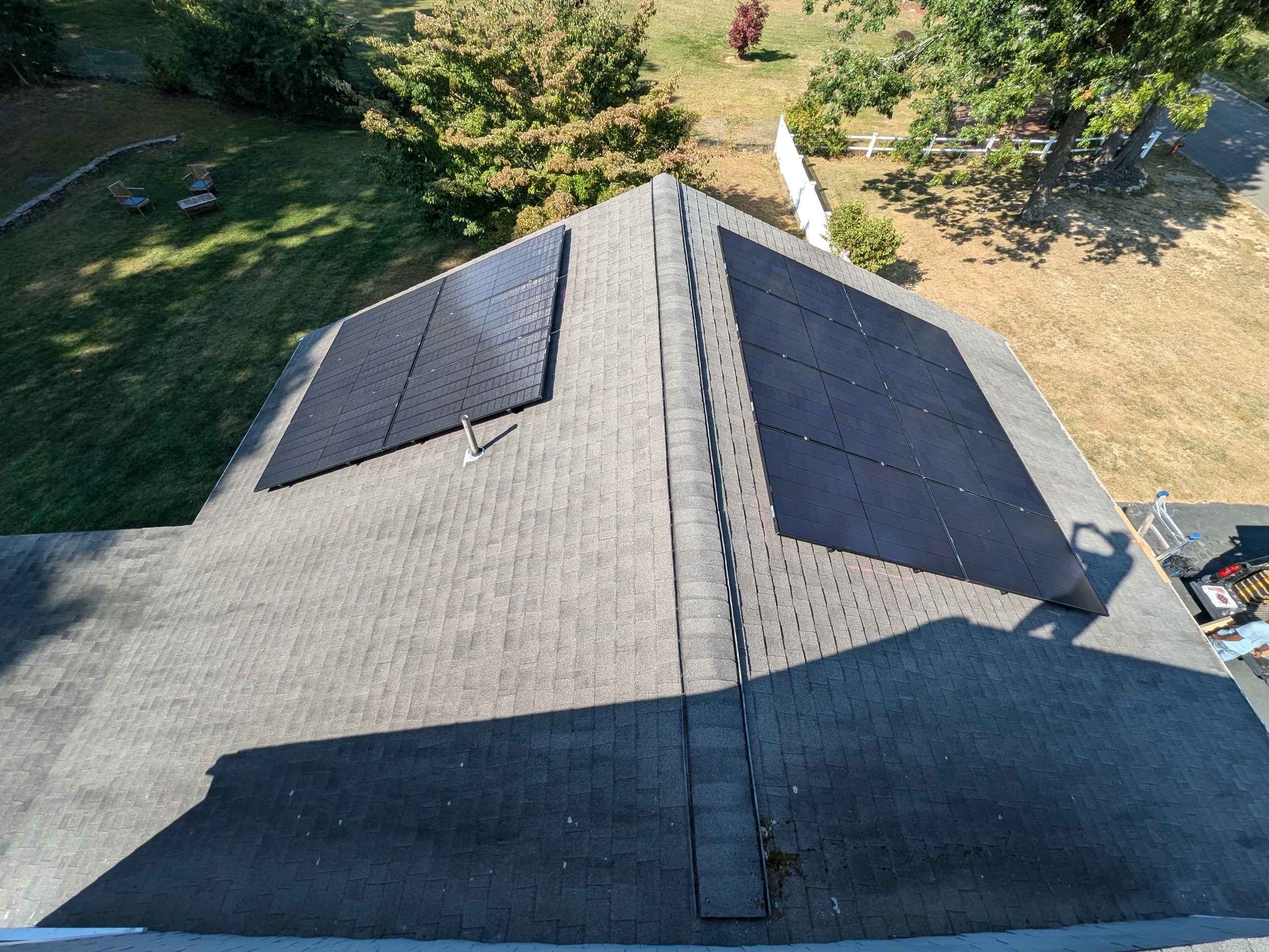 Solar panel installation on a home in Hanover, MA